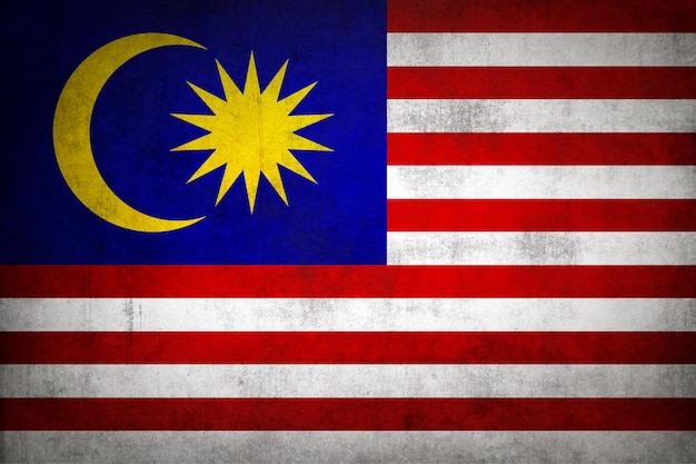 Malaysia flag with grunge texture.