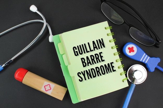 malaysia kuala terengganu 3 march 2023 stethoscope glasses with the word guillain barre syndrome