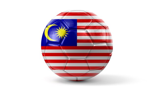 サッカー ボールの 3 D イラストをマレーシア国旗