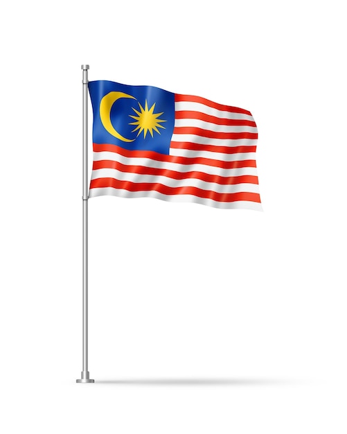 Photo malaysian flag isolated on white