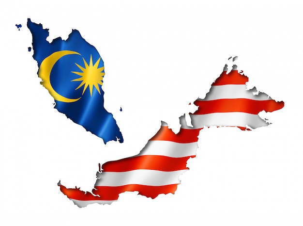 Photo malaysian flag map