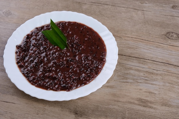 Malaysian food of bubur pulut hitam