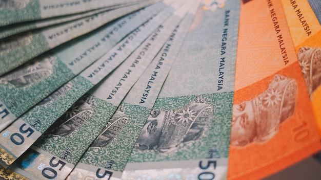 Photo malaysian money close up view