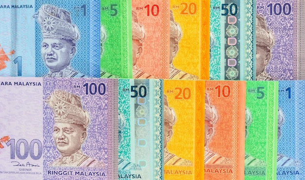 マレーシア・リンギット紙幣の背景 金融概念