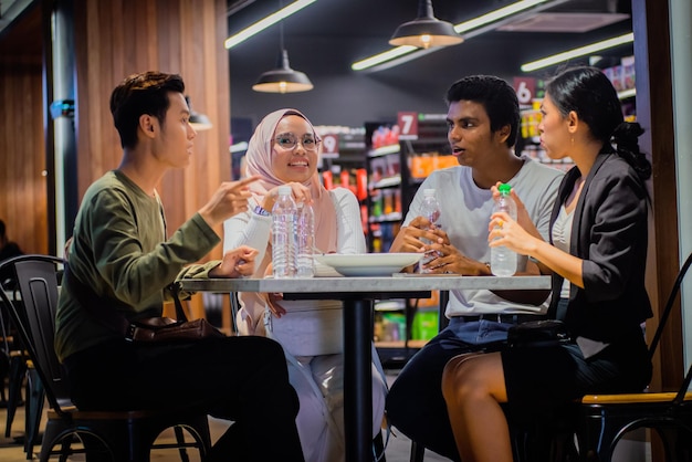 Malaysians hanging out together after office hour