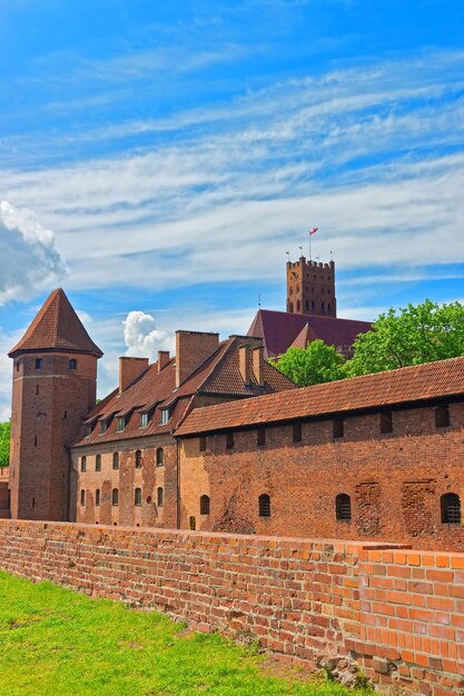 Malbork Castle, ook wel Marienburg, Duitse Orde, in Pommeren, Polen genoemd.