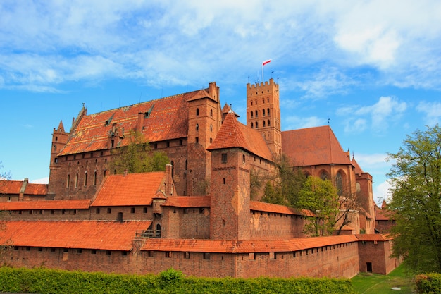 Photo malbork castle in pomerania region of poland.