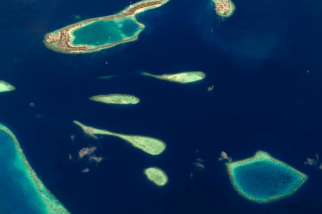 Maldives aerial view landscape atoll and islands