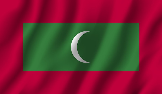 Maldives Flag Photo 3D