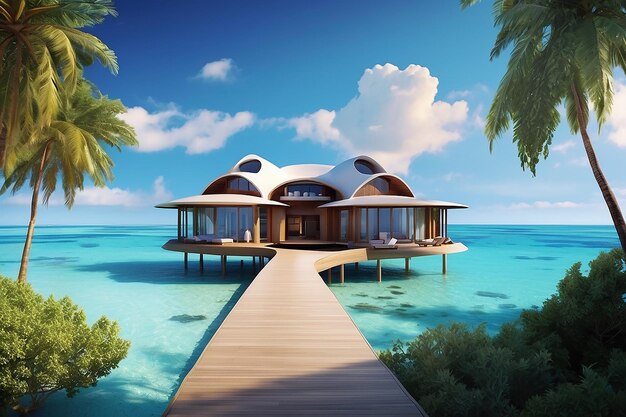 Maldives house exotic travel sea