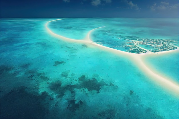 Мальдивы Этот архипелаг — настоящий тропический райский остров Живопись в стиле цифрового искусства