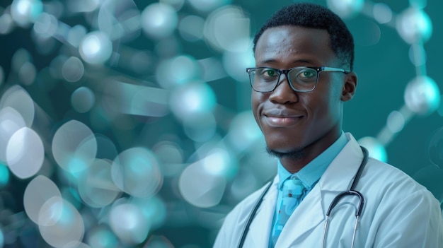 Male african american professional young doctor portrait