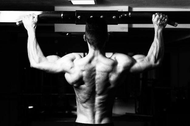 Male Athlete Doing Pull Ups