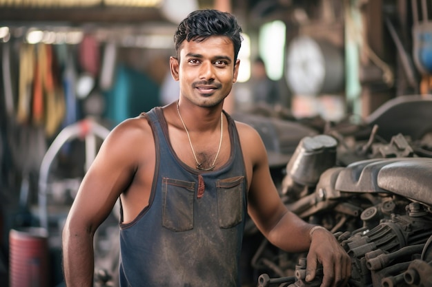 Photo male auto mechanic at workshop