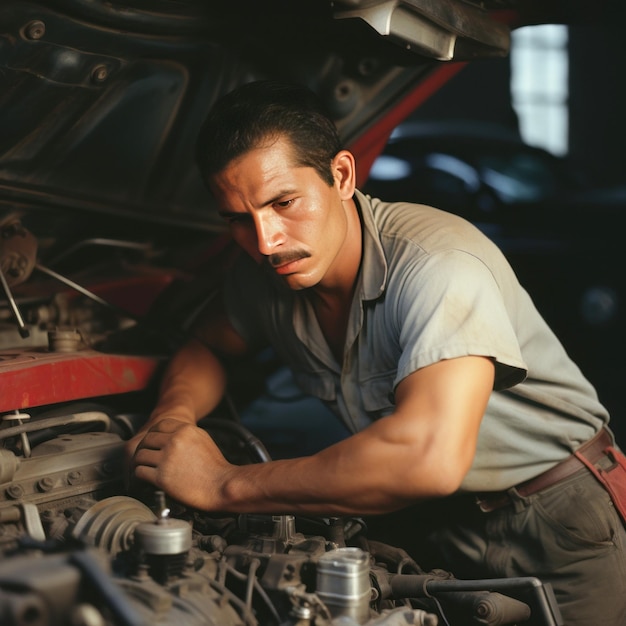 Photo male auto mechanic at workshop