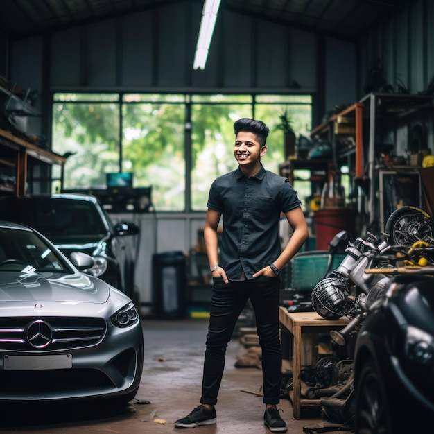 Photo male auto mechanic at workshop