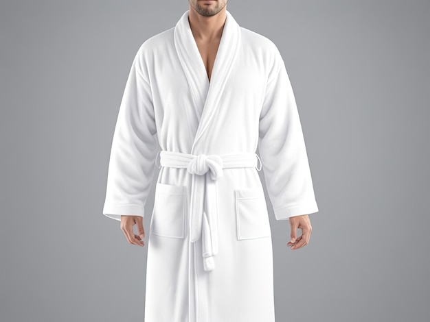 male bathrobe image of blank mockup generative ai