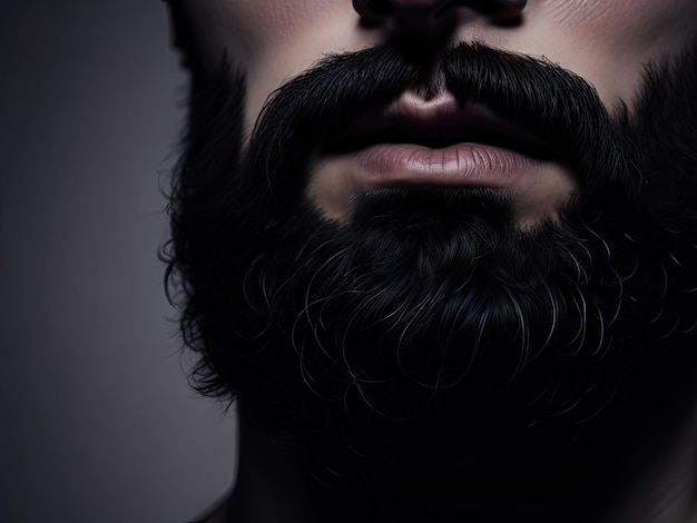 Male beard closeup ai generative