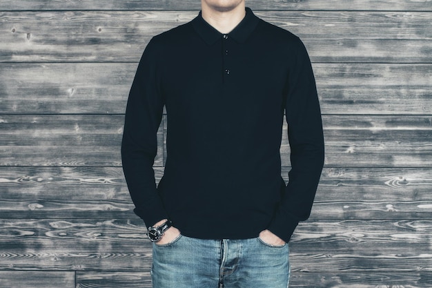 Male in black shirt