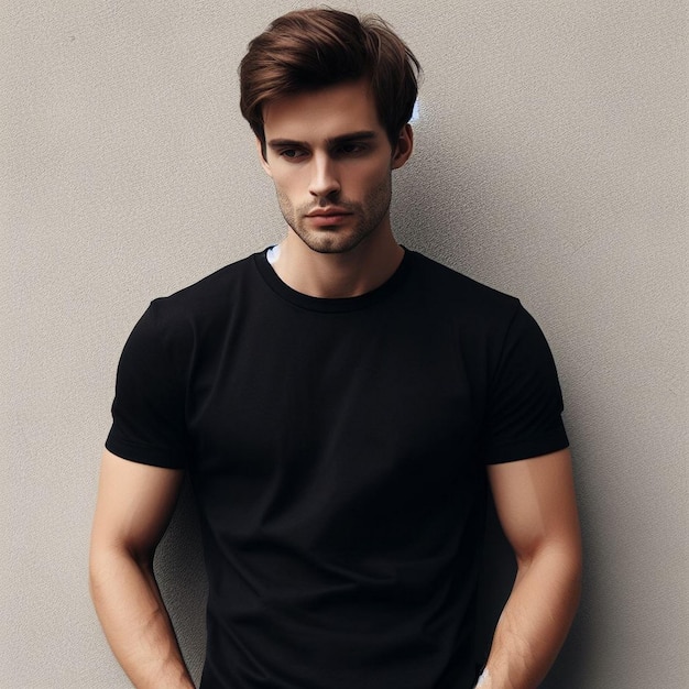 Premium AI Image | male black tshirt mockup black tshirt mockup for ...