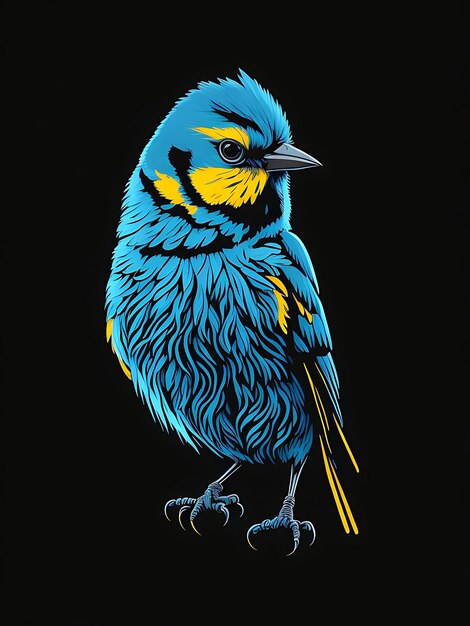 Photo male blue tit bird on a black background generative ai