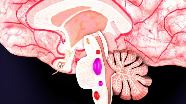 Photo male brain anatomy system 3d illustration