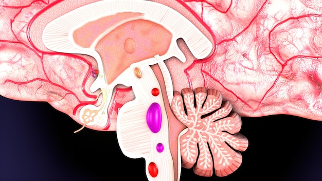 Photo male brain anatomy system 3d illustration