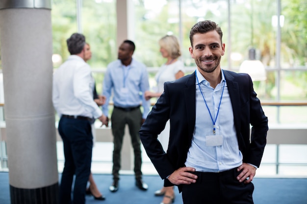 Male business executive at conference center