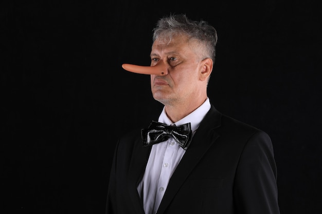 male businessman with long nose