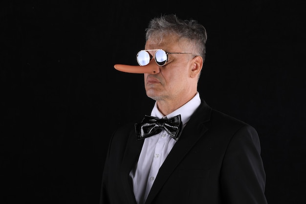 male businessman with long nose