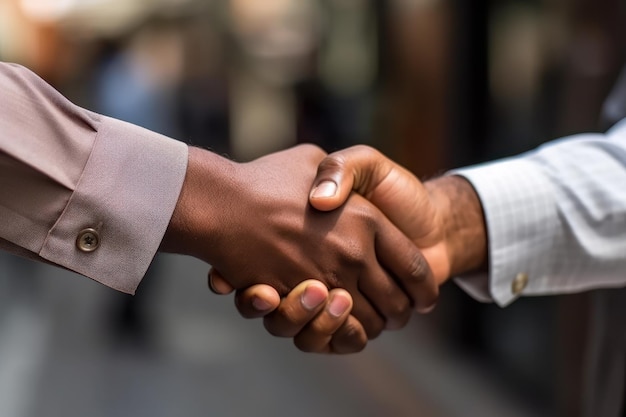 Male businessmen handshake good deal generative ai