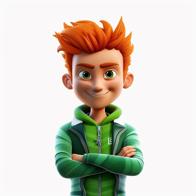 male cartoon character with vibrant