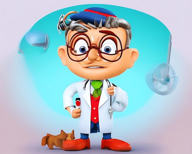 male cartoon doctor ai generate