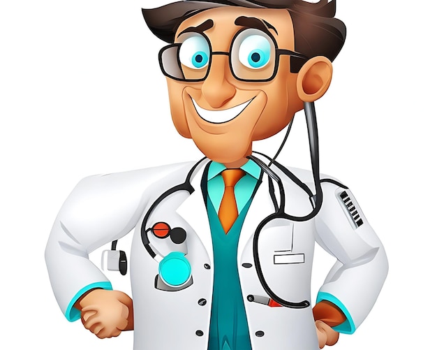 Photo male cartoon doctor ai generate