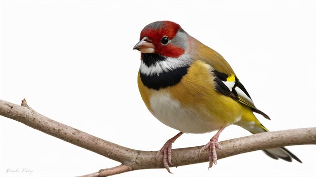 Male chaffinch fringilla coelebs isolated on white