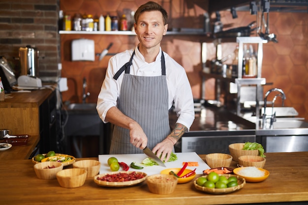 Male Chef Cooking Spicy Food