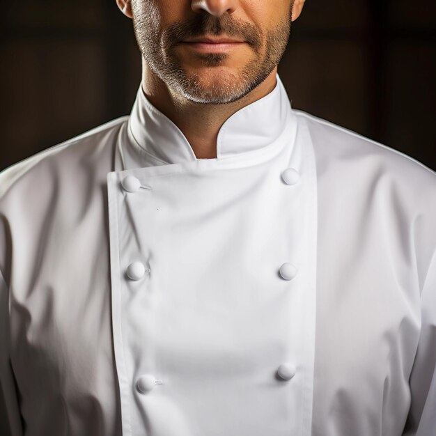 Photo male chef jacket closeup photography for mockup