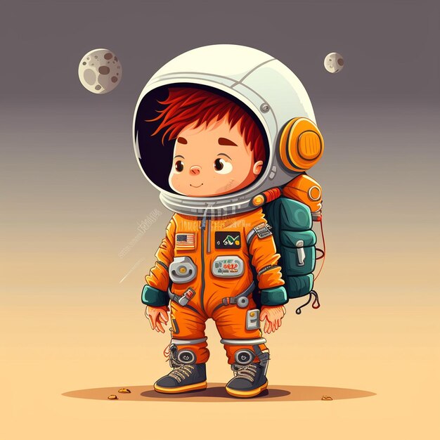 Male child dressed up in astronaut