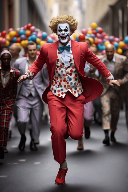 Foto clown maschio per strada