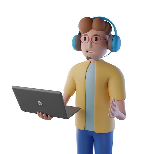 Male customer support 3D Illustration