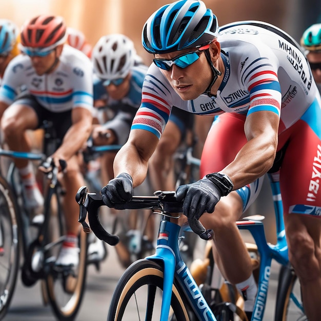 male cyclists take part in a sporting event