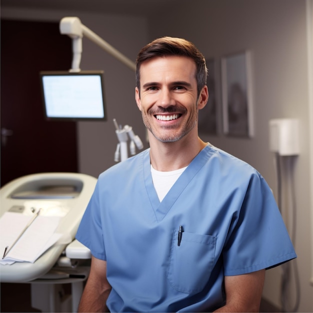 male dentist odontologist background