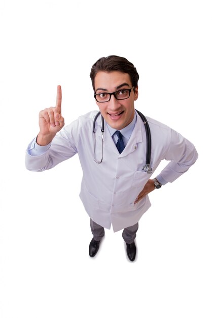 Male doctor isolated on the white background