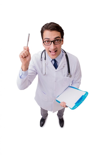 Male doctor isolated on the white background