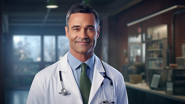 a male doctor smiling created by AI technology