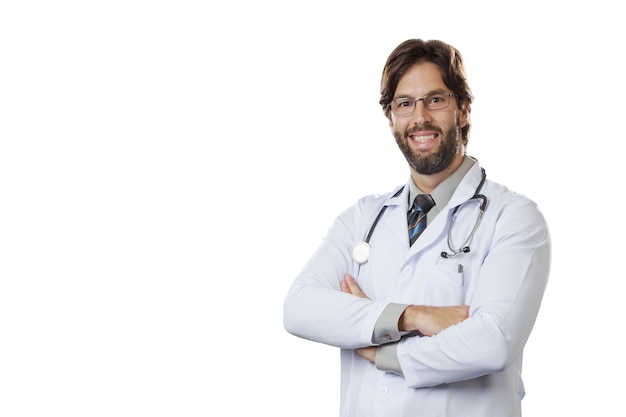 Male doctor smiling.