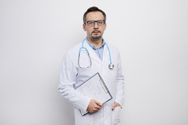 Male doctor in white coat