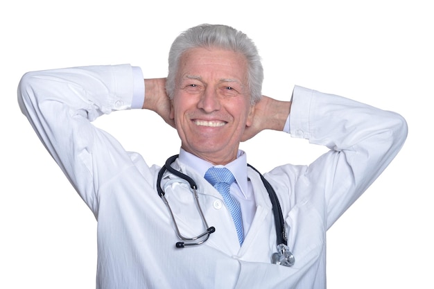 Male doctor with stethoscope