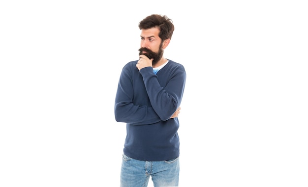 Male fashion mens beauty pondering bearded man mature man with beard