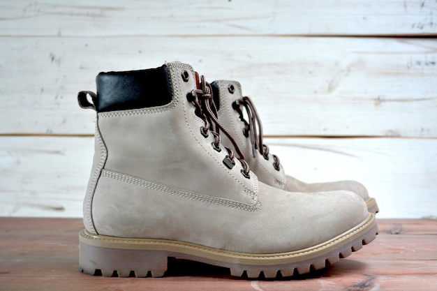 Male and female leather boots authentic